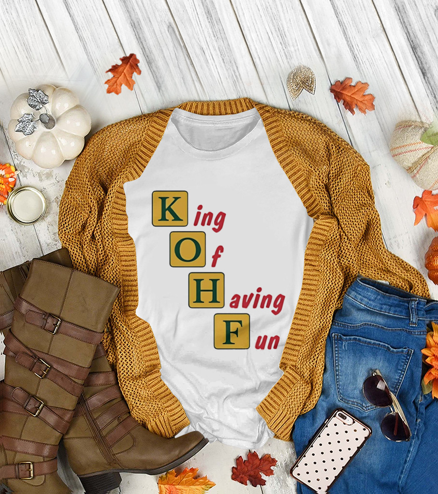 King of Having Fun KOHF Acrostic Blocks T-Shirt