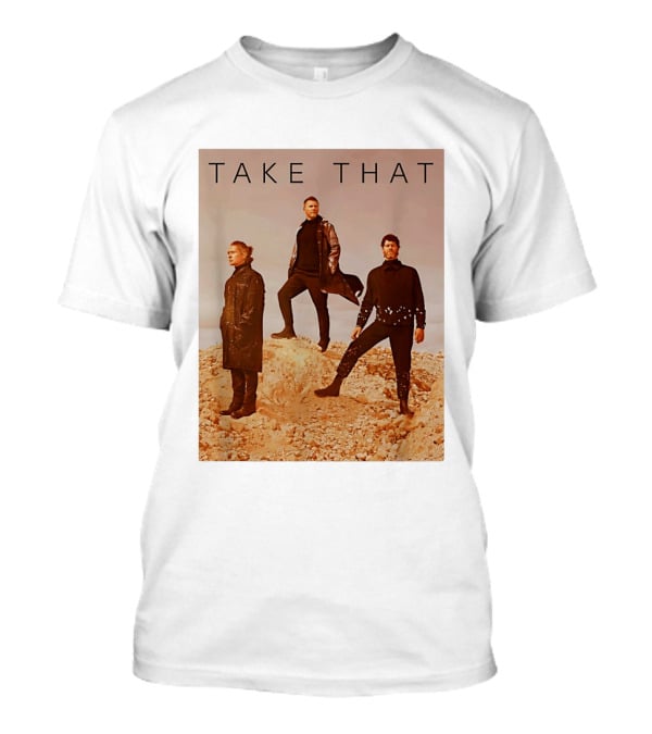 Take That Band Members Standing On Rocky Terrain T-Shirt