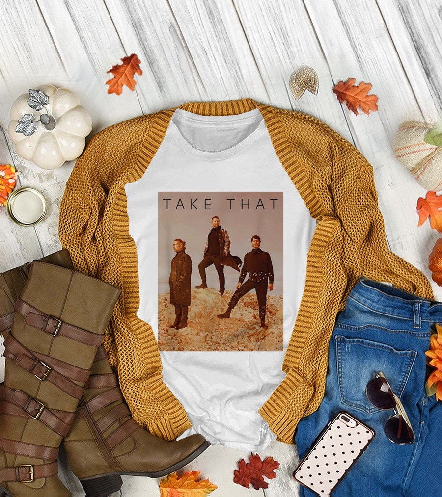 Take That Band Members Standing on Rocky Terrain T-Shirt