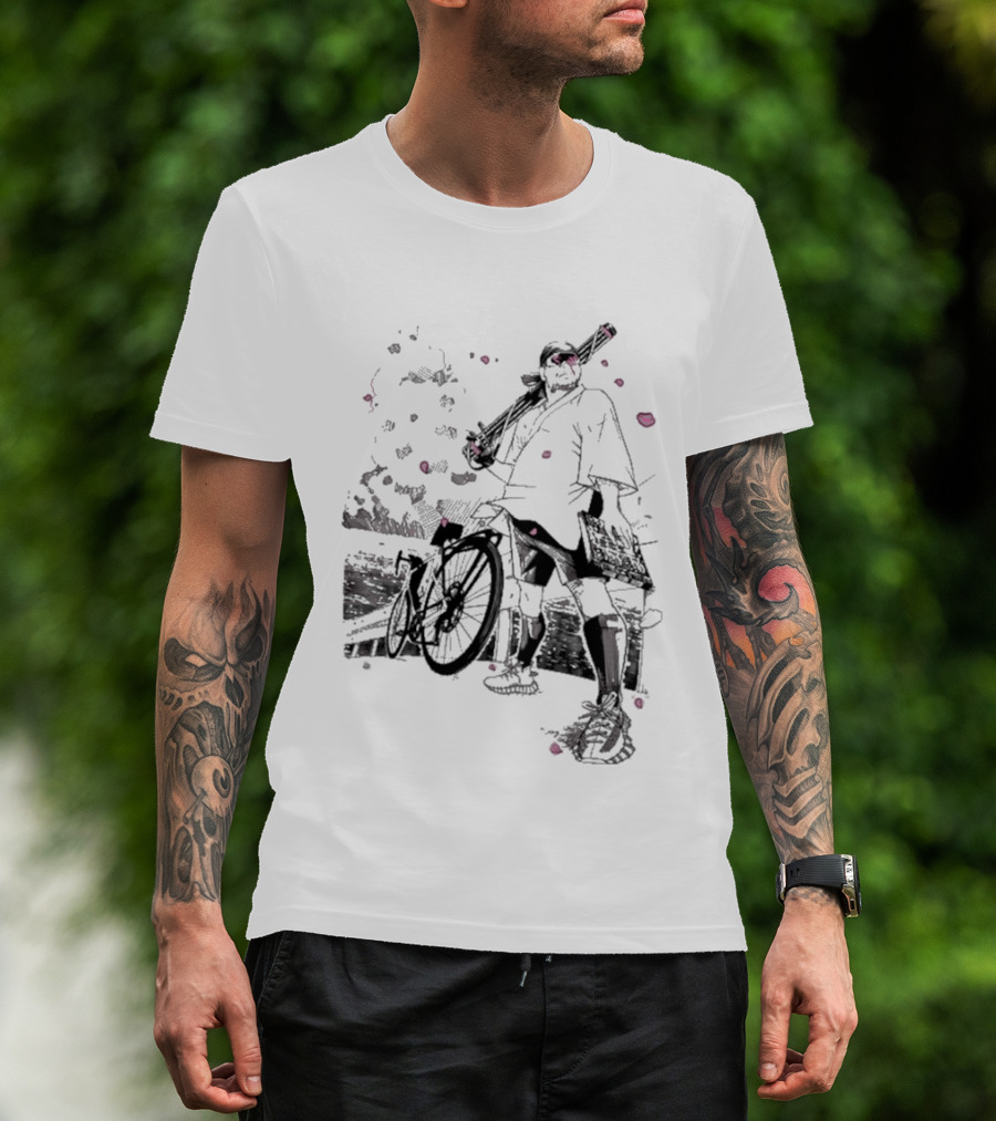 Ten O Majin Obama Henro Run Samurai Bicycle Adventure T-Shirt