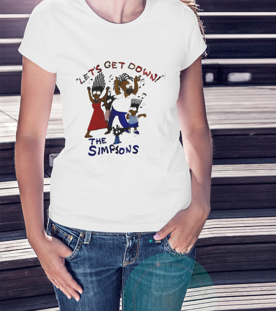 The Simpsons Let's Get Down Dancing Family Fun T-Shirt