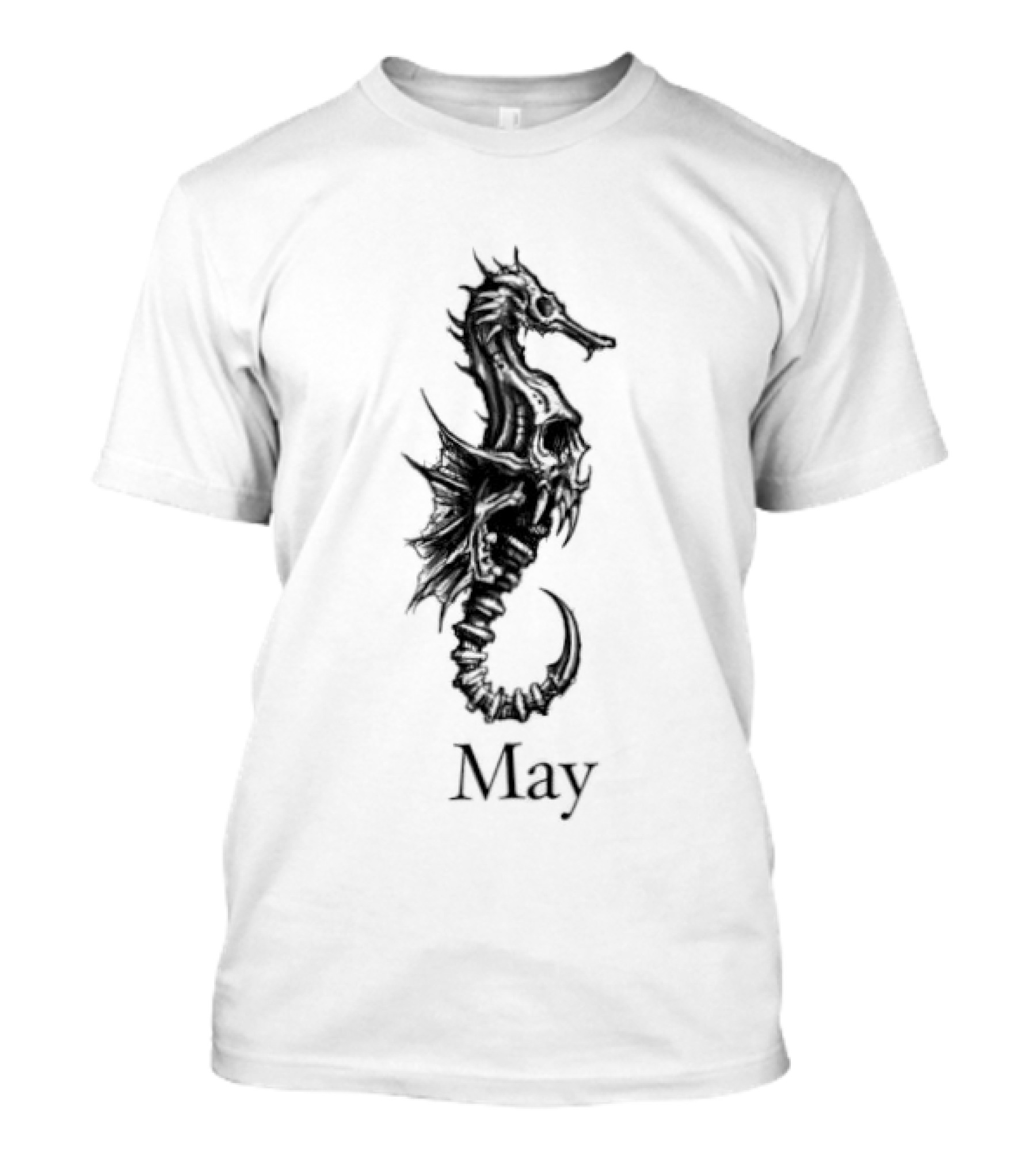 May Skull Seahorse Zodiac Gothic T-Shirt