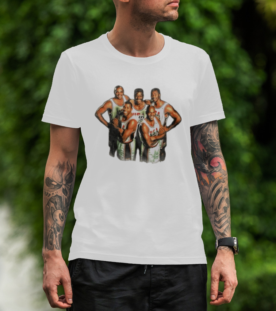 USA Dream Team Michael Jordan Magic Johnson Charles Barkley Patrick Ewing David Robinson T-Shirt