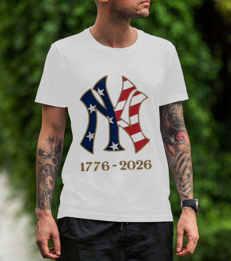 New York Yankees 1776 2026 250th Fourth Of July MLB Stars And Stripes T-Shirt