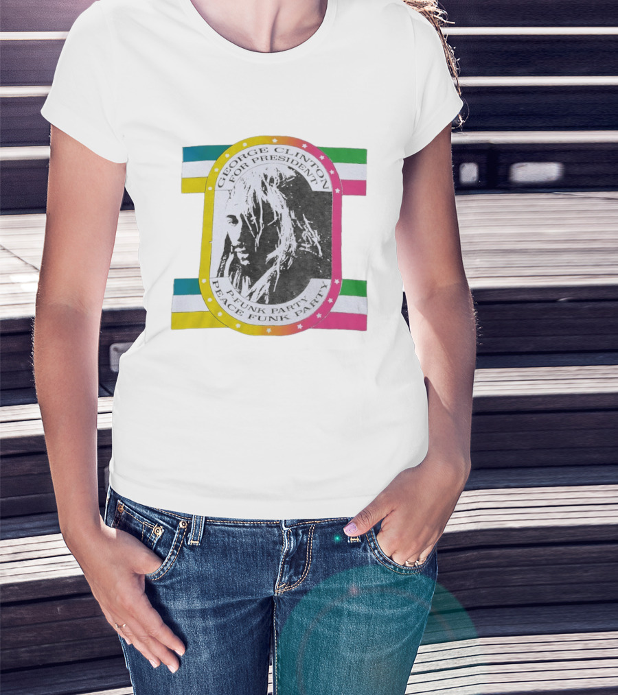George Clinton For President P Funk Party Peace Funk Party Vintage Campaign T-Shirt