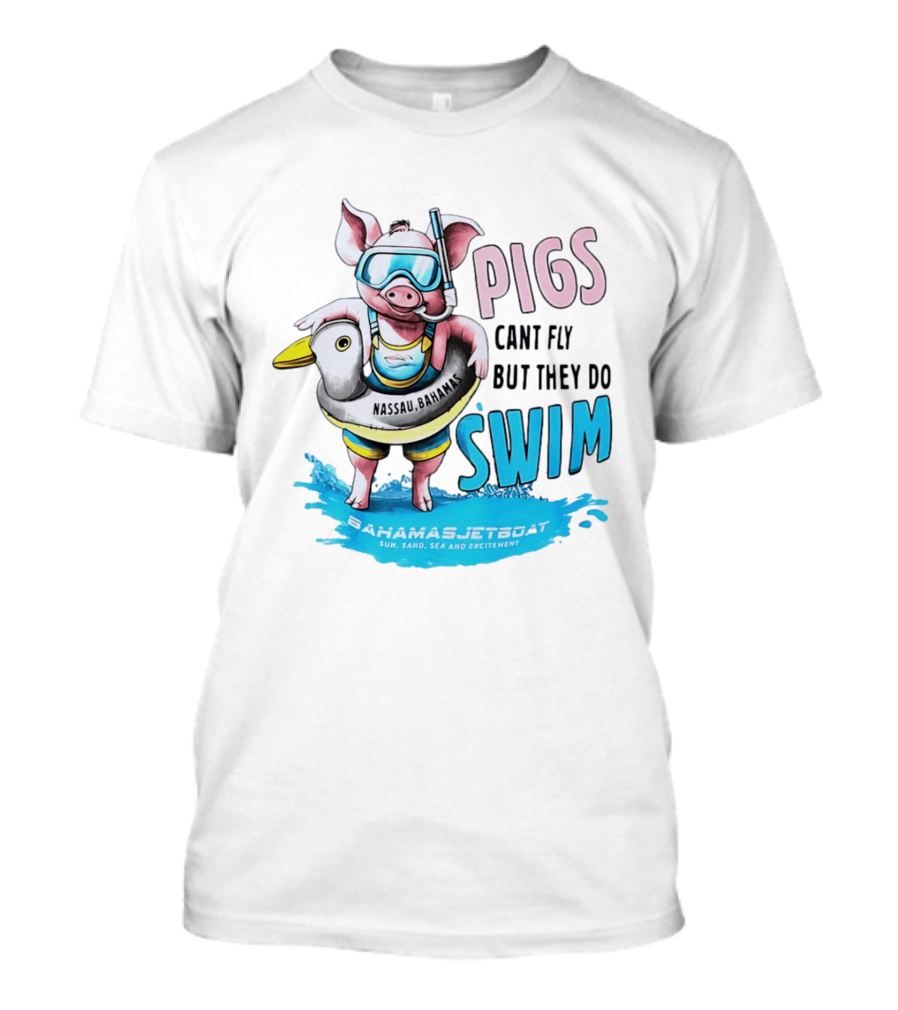 Pigs Fly Nassau Scuba Sand Sea Swim T-Shirt