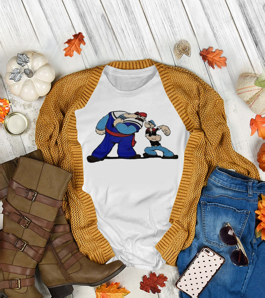 Popeye vs Sindbad Epic Showdown Classic Cartoon Battle T-Shirt