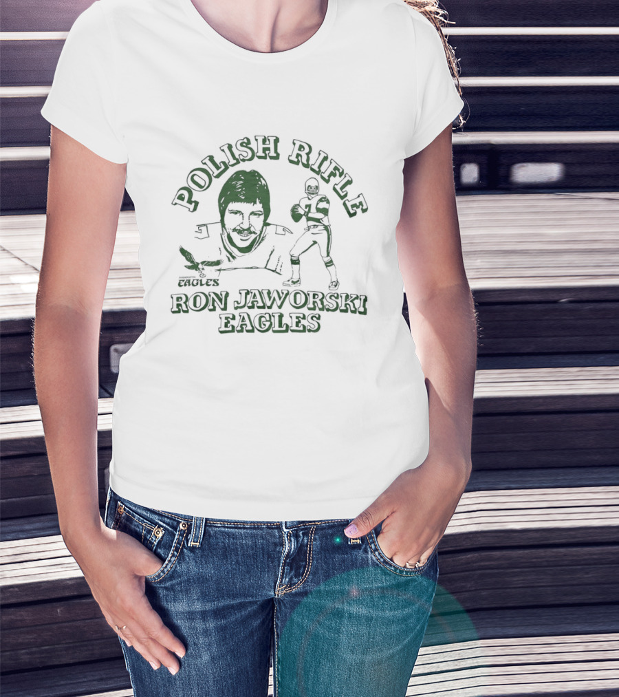 Polish Rifle Ron Jaworski Eagles Quarterback Sketch T-Shirt