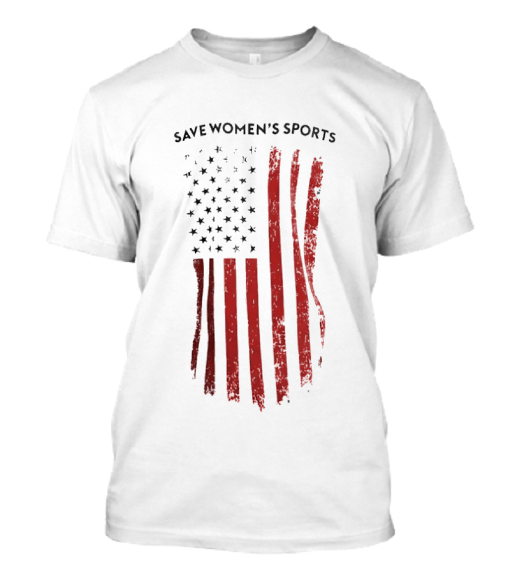 Save Women's Sports Red American Flag Stripes T-Shirt