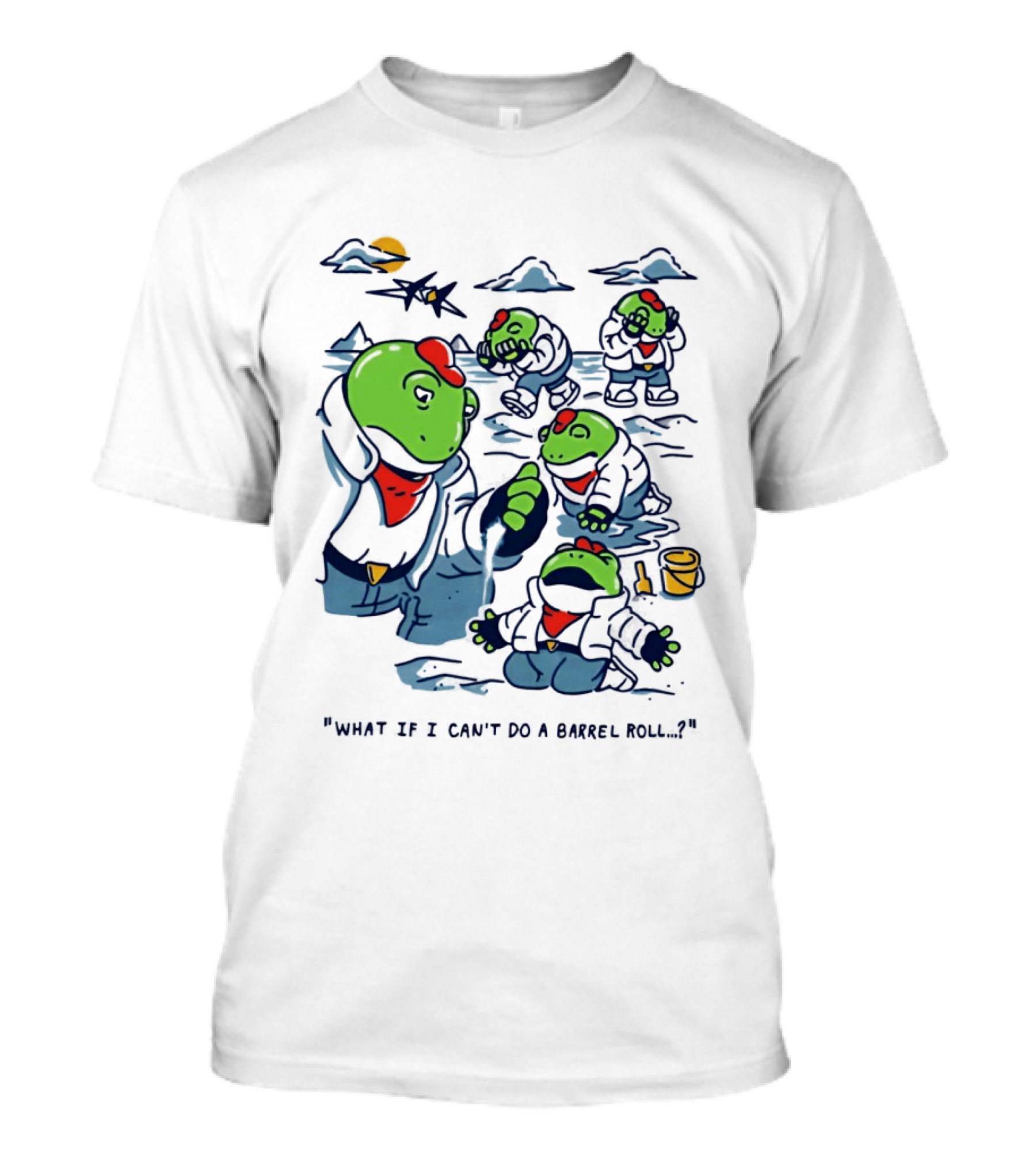 Slippy Toad Star Fox What If I Can't Do A Barrel Roll Scene T-Shirt