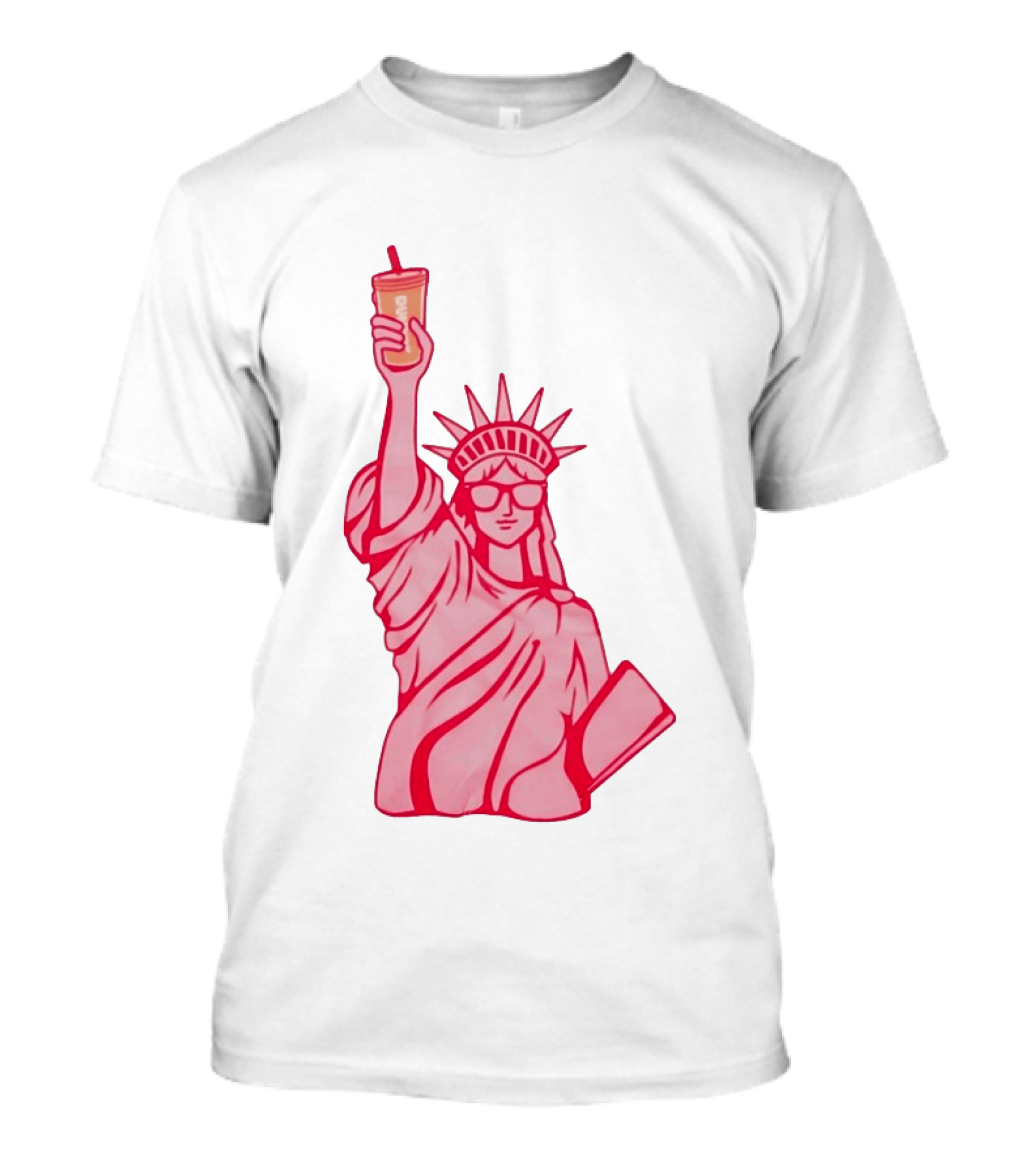 Statue Of Liberty Sunglasses Iced Drink T-Shirt