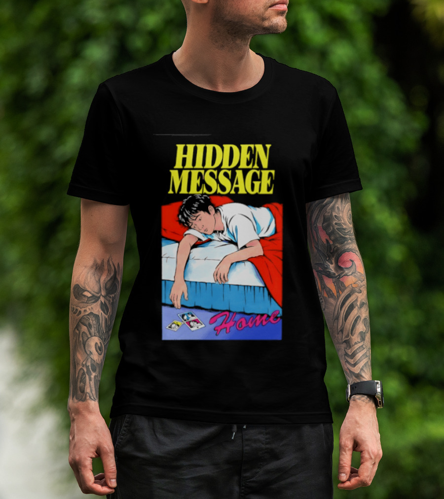 Hidden Message Home Sleeping Aesthetic Retro Vibes T-Shirt