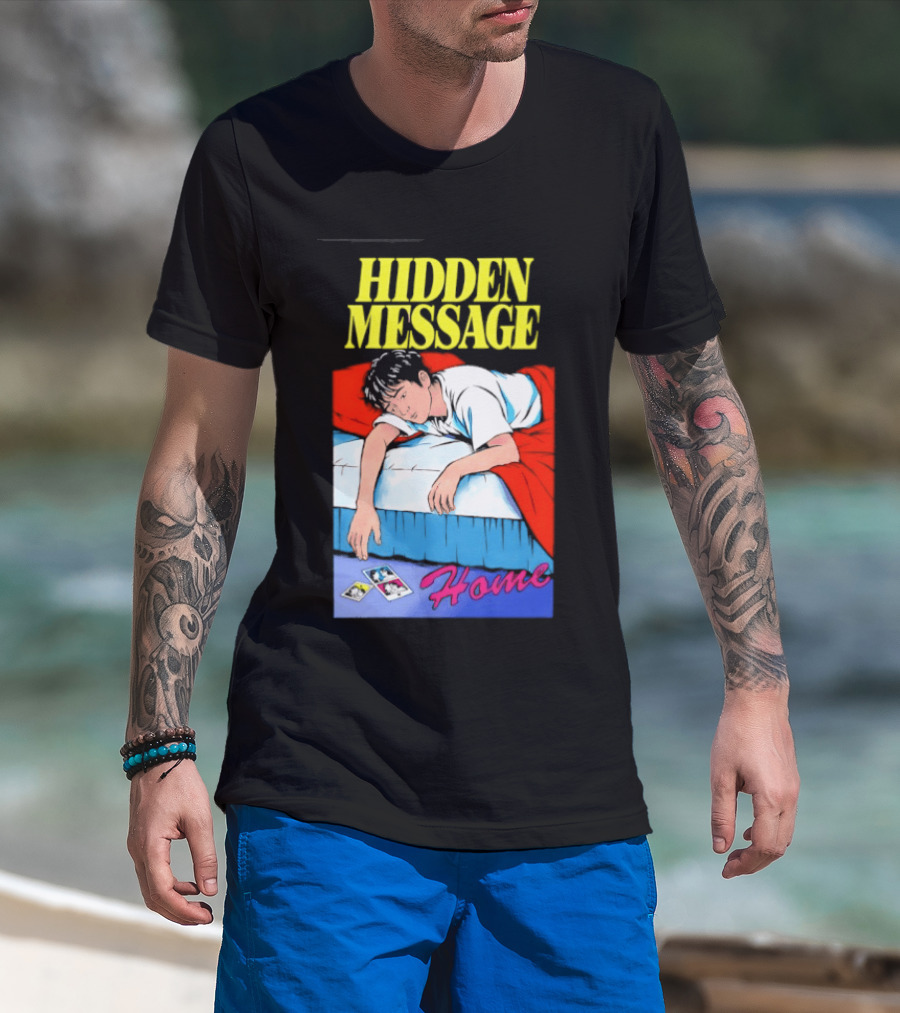 Hidden Message Home Sleeping Aesthetic Retro Vibes T-Shirt