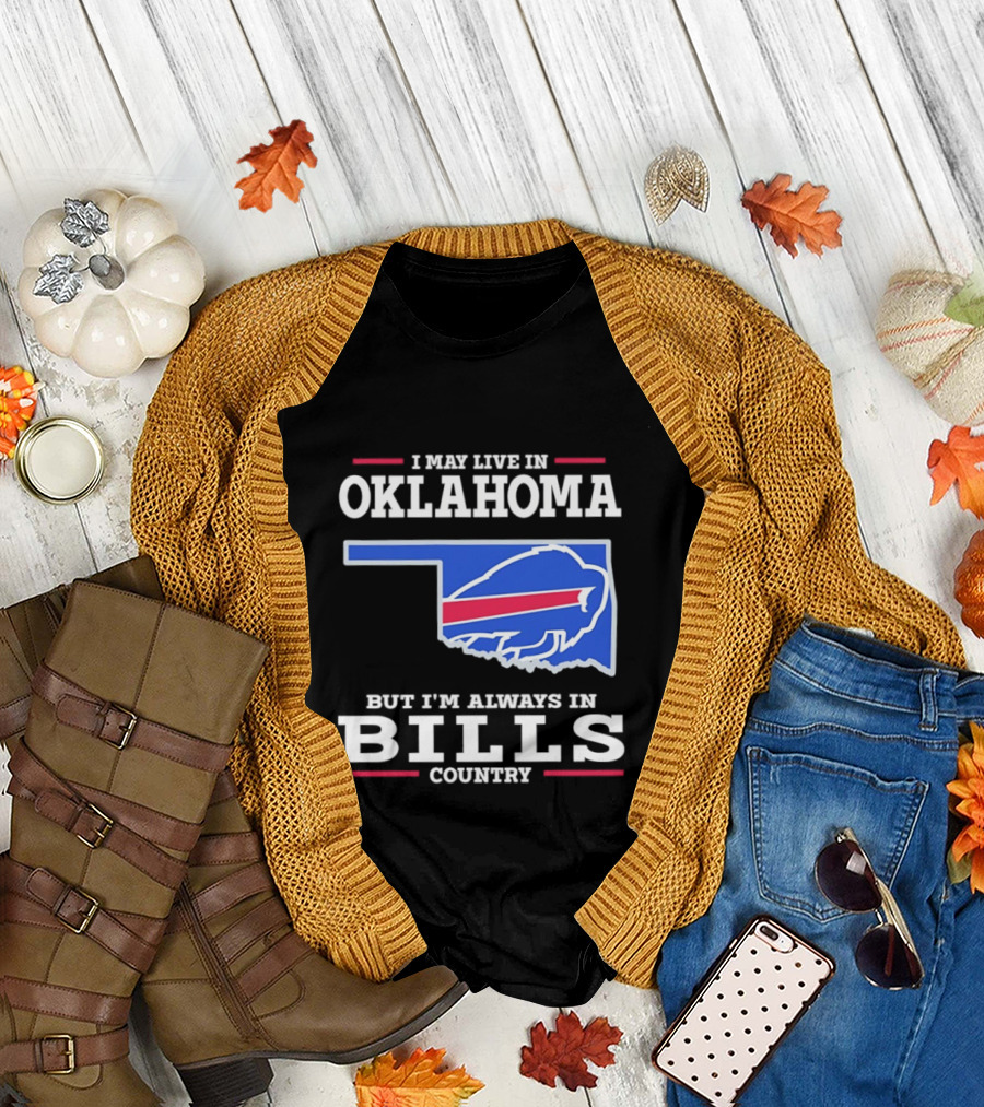 Oklahoma Resident Buffalo Bills Country Map Fan T-Shirt