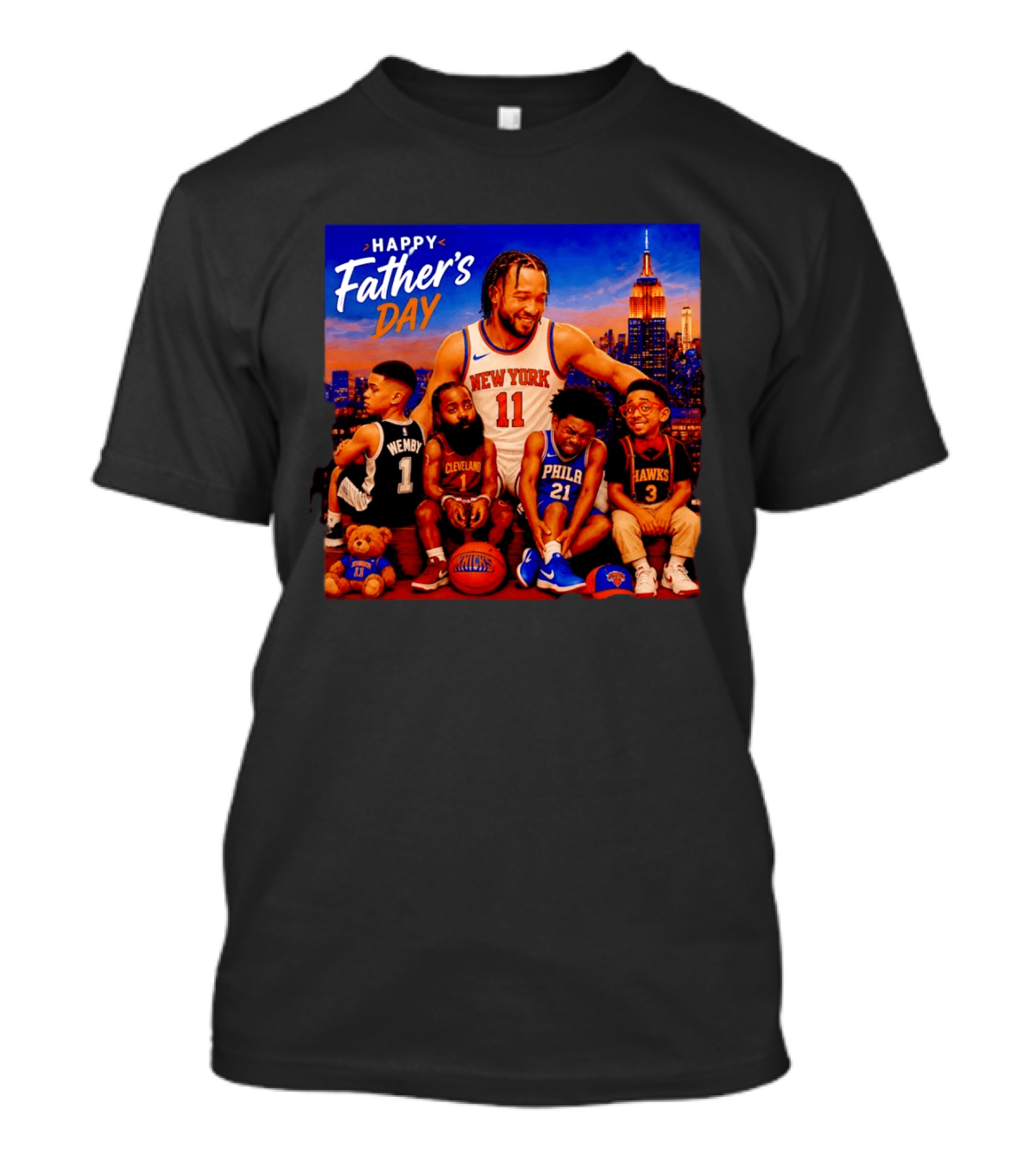 Jalen Brunson New York Knicks Happy Father's Day Wemby Cleveland Hawks Phila T-Shirt