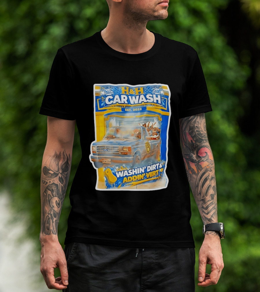 H And H Car Wash Washin' Dirt And Addin' Vert Milwaukee Brewers Est. 2022 T-Shirt