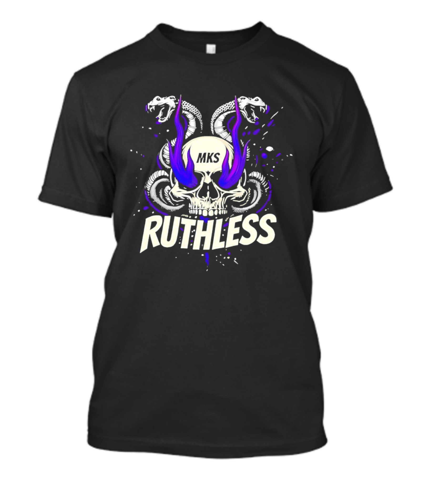 Ruthless Skull Snakes Gothic HKS Purple Flame T-Shirt