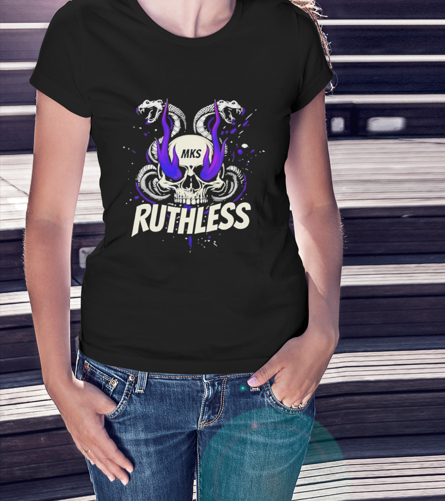 Ruthless Skull Snakes Gothic HKS Purple Flame T-Shirt