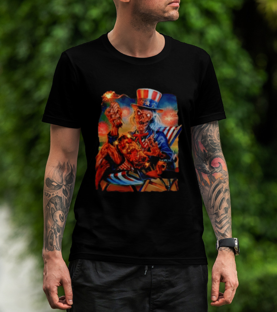 Crypt Keeper Uncle Sam 4th Of July Firework Spectacle T-Shirt