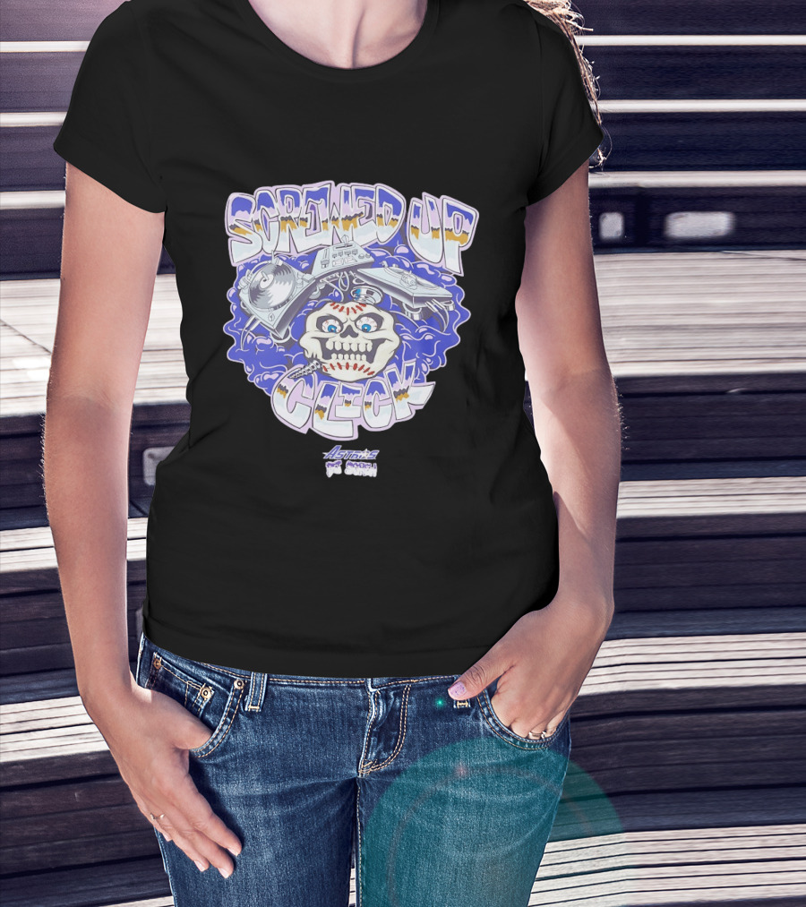 Screwed Up Click Skull DJ Houston Astros Mashup Visual T-Shirt