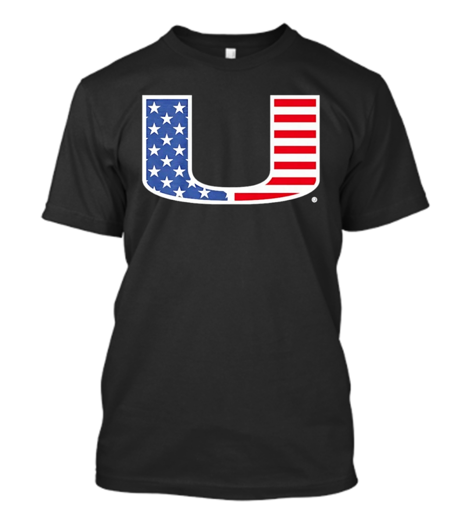 Miami Hurricanes USA Flag Stars Stripes Iconic Team T-Shirt
