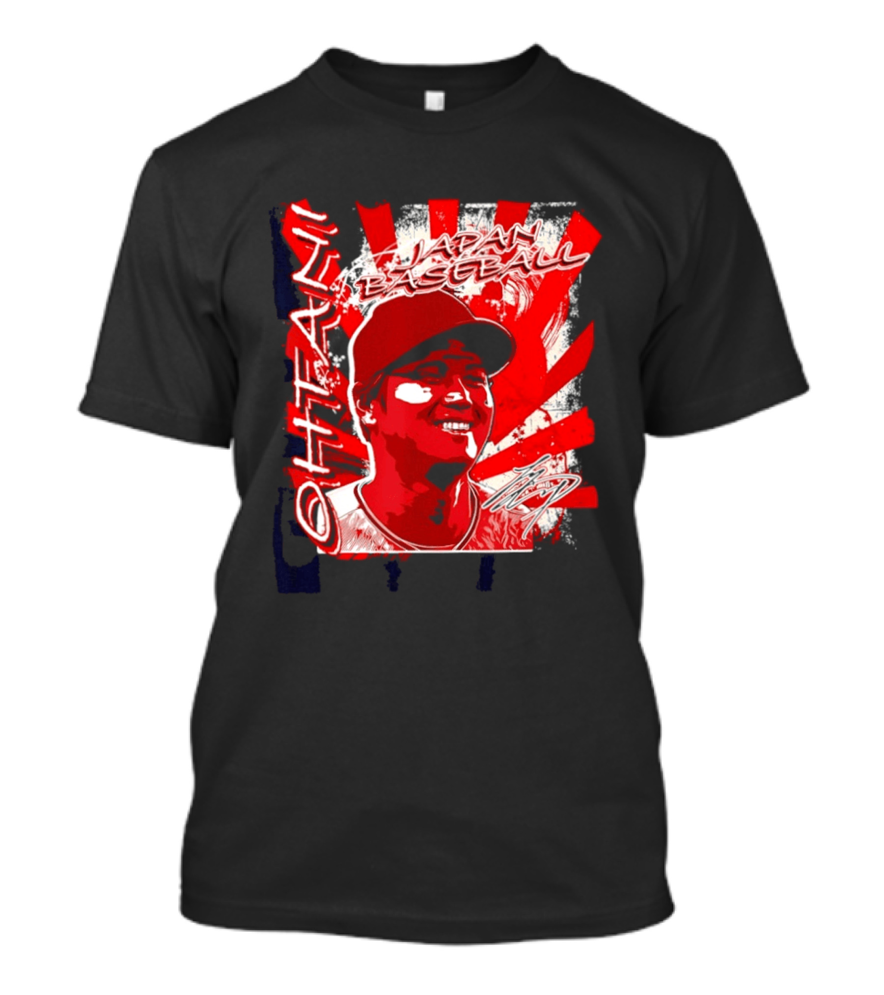 Japan Baseball Shohei Ohtani MLB International Red White Sunburst T-Shirt