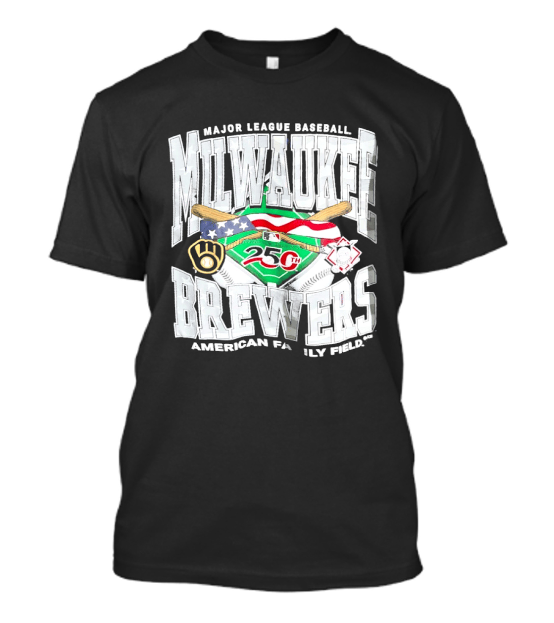 Milwaukee Brewers Major League Baseball 250th American Family Field T-Shirt
