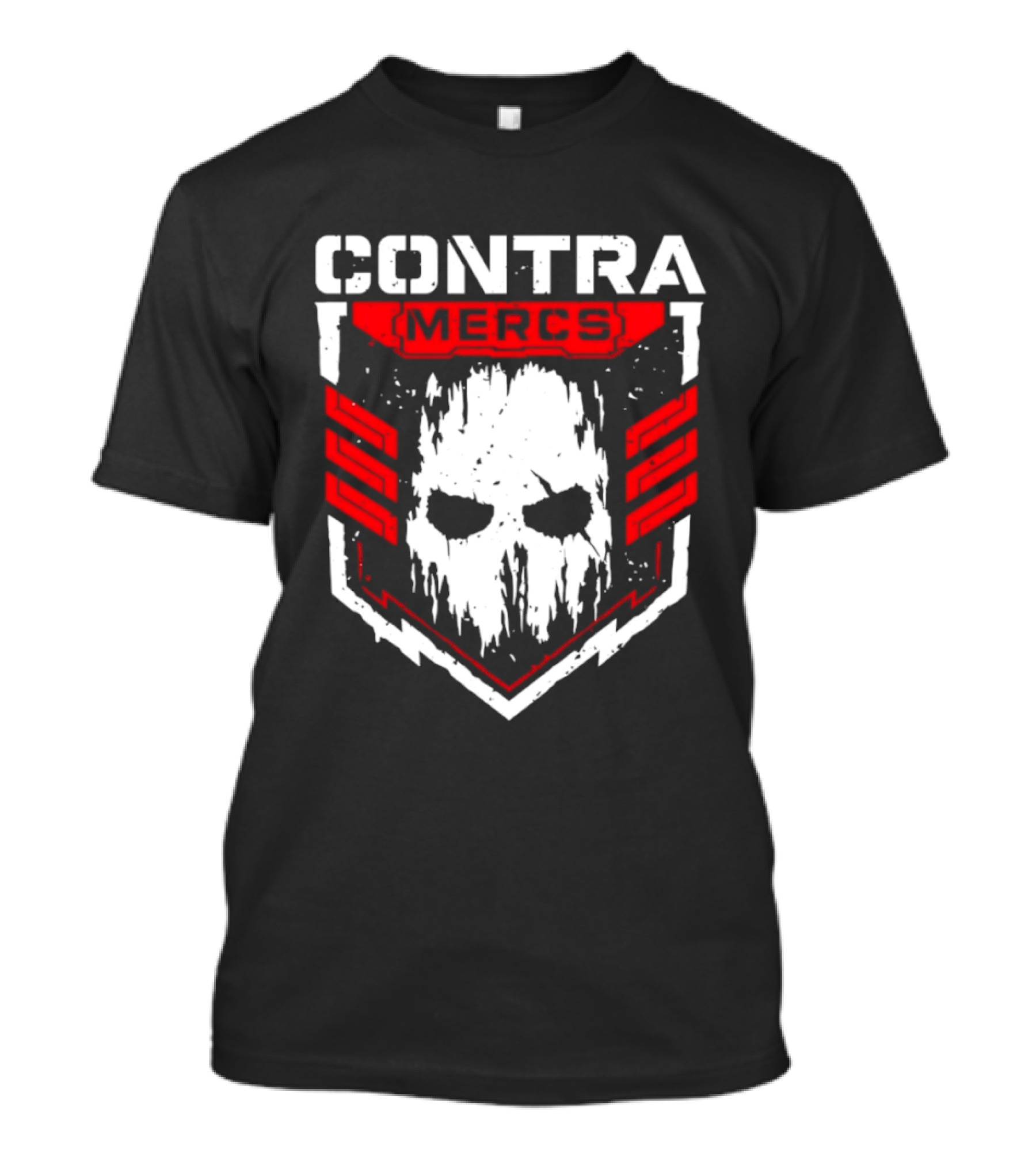MLW Contra Mercs Skull Emblem Red Stripes T-Shirt