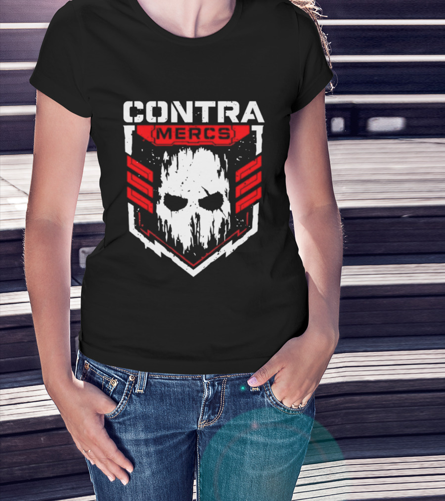 MLW Contra Mercs Skull Emblem Red Stripes T-Shirt