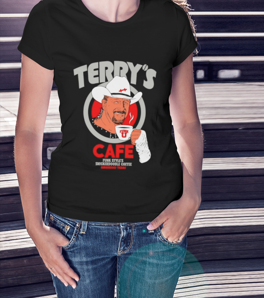 Terry's Cafe Terry Funk Funk U Coffee Cowboy Bandage T-Shirt