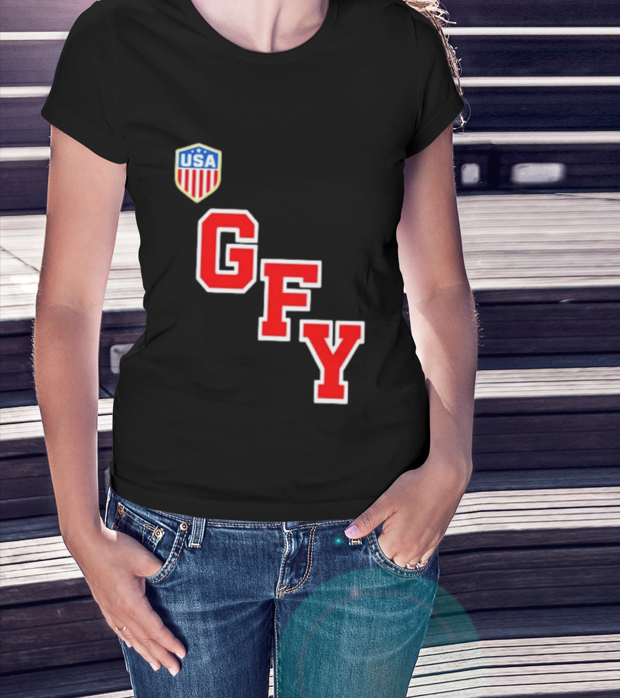 GFY USA Team Red Lettering And Shield T-Shirt
