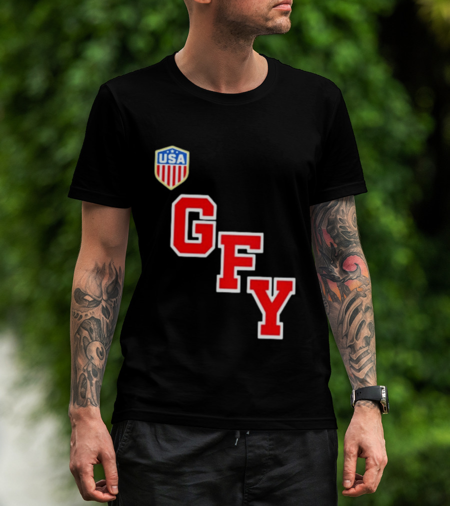 GFY USA Team Red Lettering And Shield T-Shirt