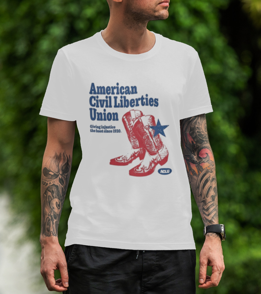 American Civil Liberties Union Cowboy Boots ACLU Star T-Shirt