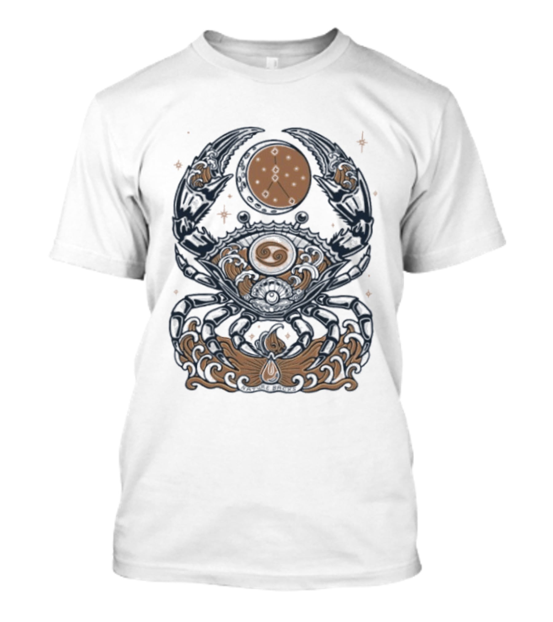Cancer Zodiac Crab Celestial Moon Astrology Symbol And Stars T-Shirt