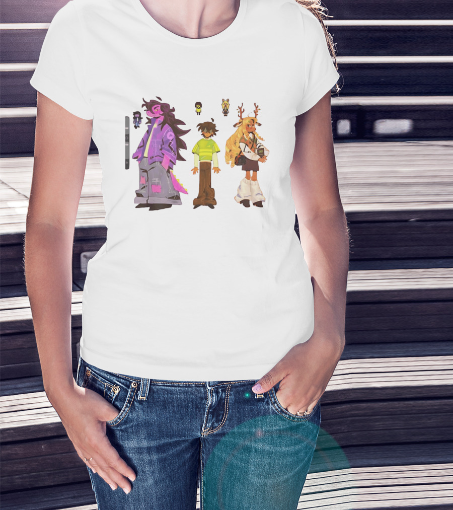 Deltarune Characters Illustrated Including Kris Susie And Noelle T-Shirt