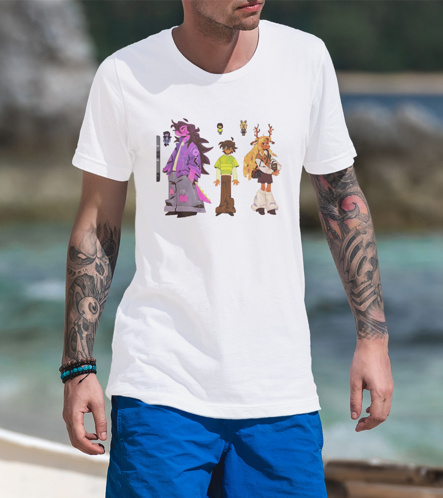 Deltarune Characters Illustrated Including Kris Susie And Noelle T-Shirt