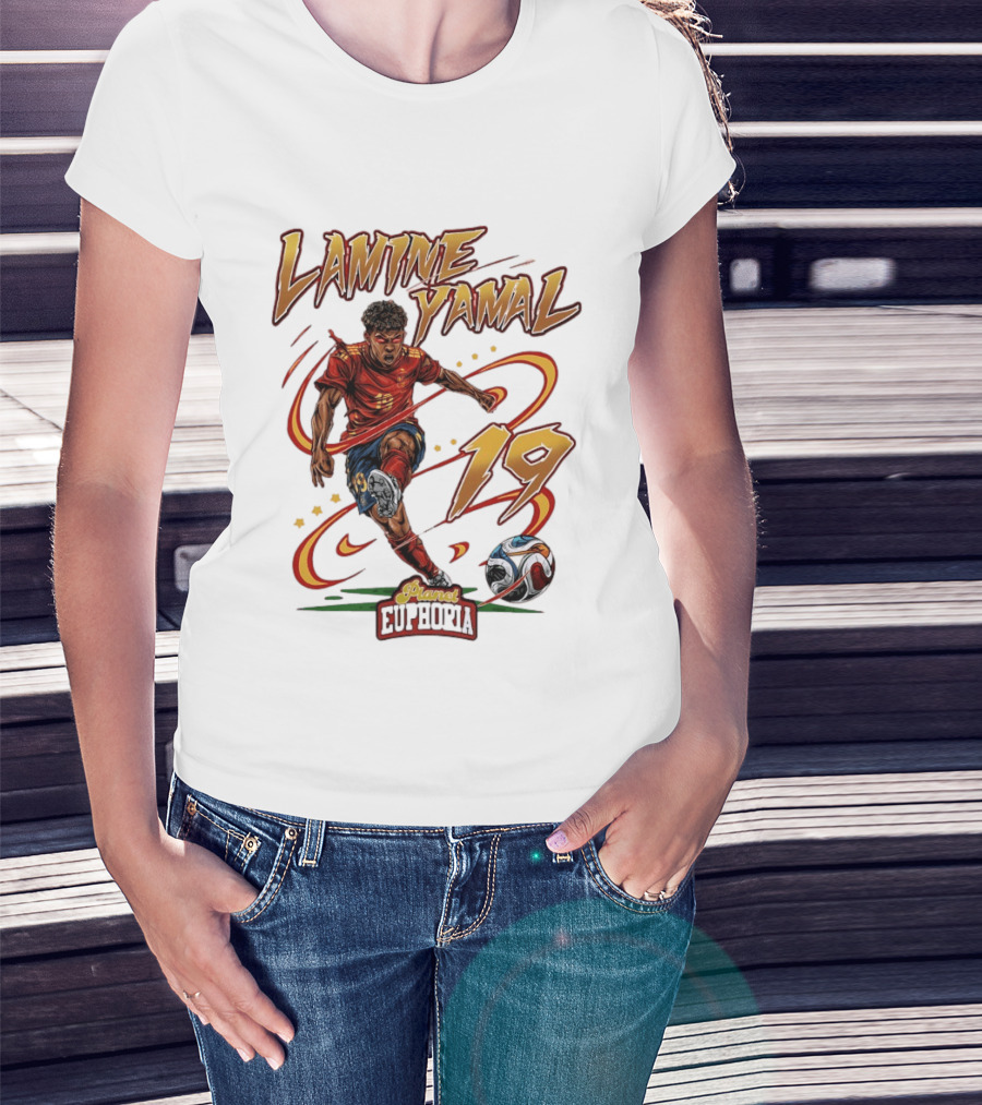 Lamine Yamal Number 19 Planet Euphoria Football T-Shirt
