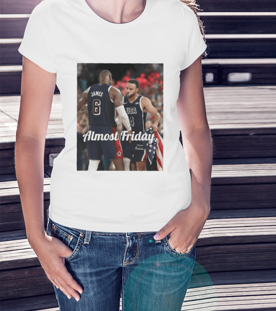 LeBron James Stephen Curry USA Basketball Almost Friday Team Spirit T-Shirt