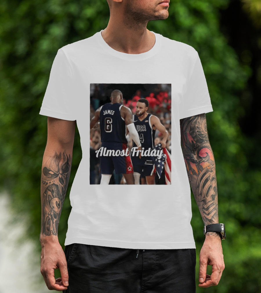 LeBron James Stephen Curry USA Basketball Almost Friday Team Spirit T-Shirt