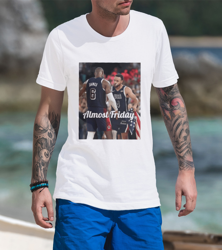 LeBron James Stephen Curry USA Basketball Almost Friday Team Spirit T-Shirt