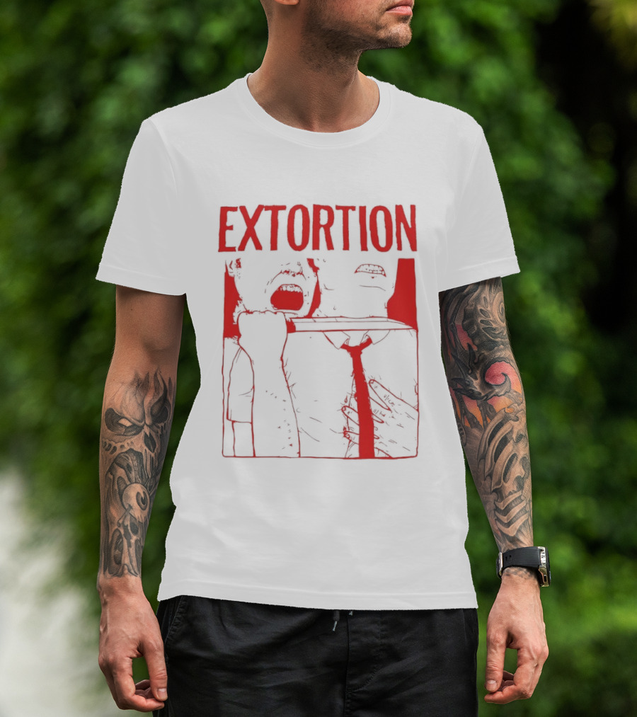 Extortion Throat Slit Dark Horror Red Grunge Aesthetic T-Shirt
