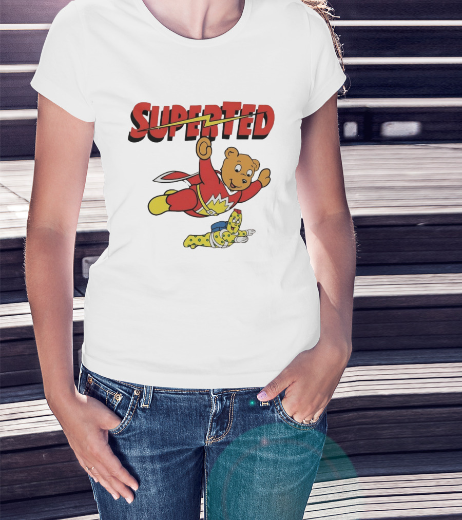 Superted And Spot 80s Cartoon British Animation Flying Characters T-Shirt