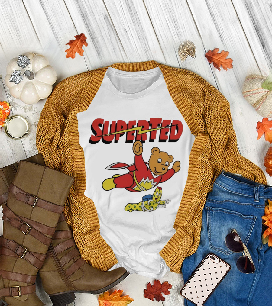 Superted And Spot 80s Cartoon British Animation Flying Characters T-Shirt