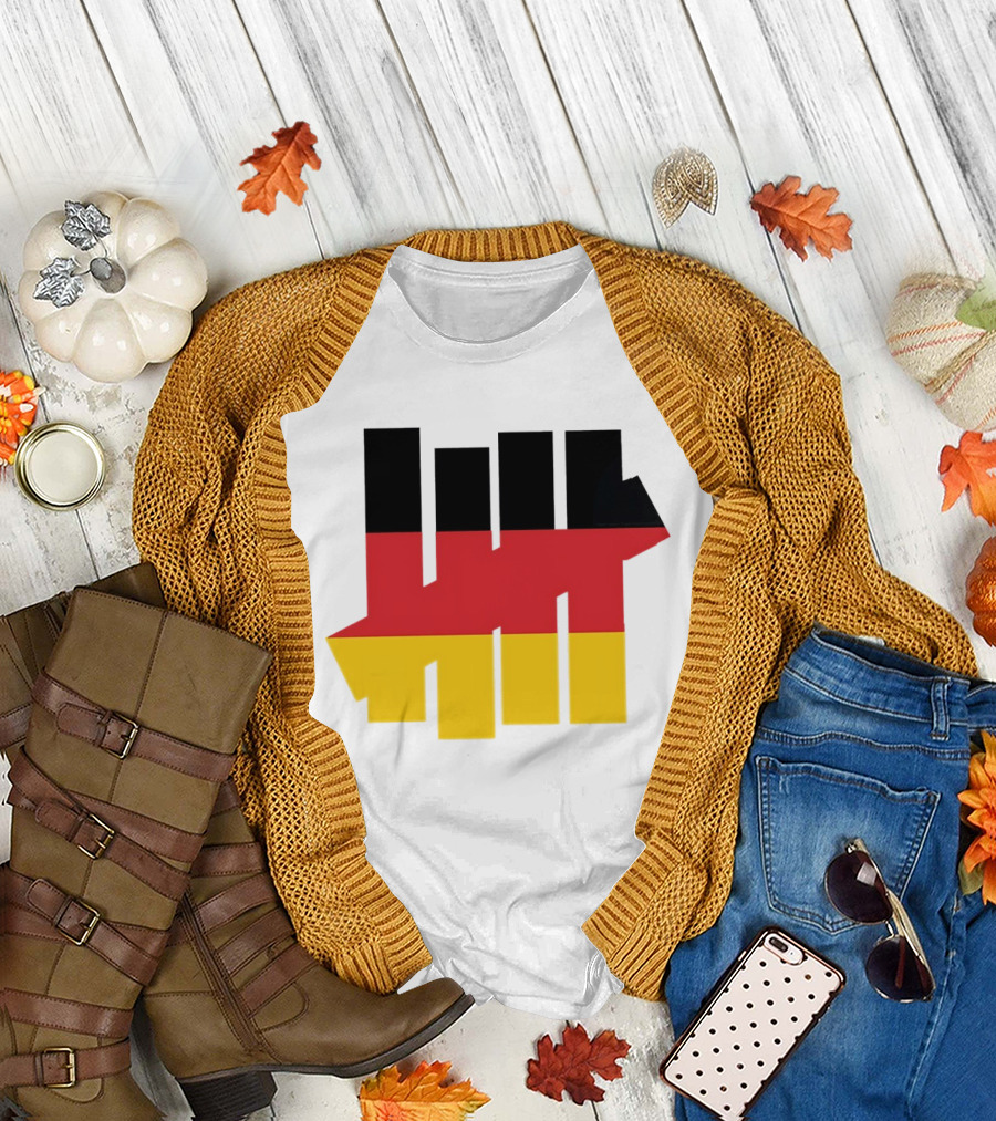 Germany Flag Undefeated Tally Marks Black Red Gold T-Shirt