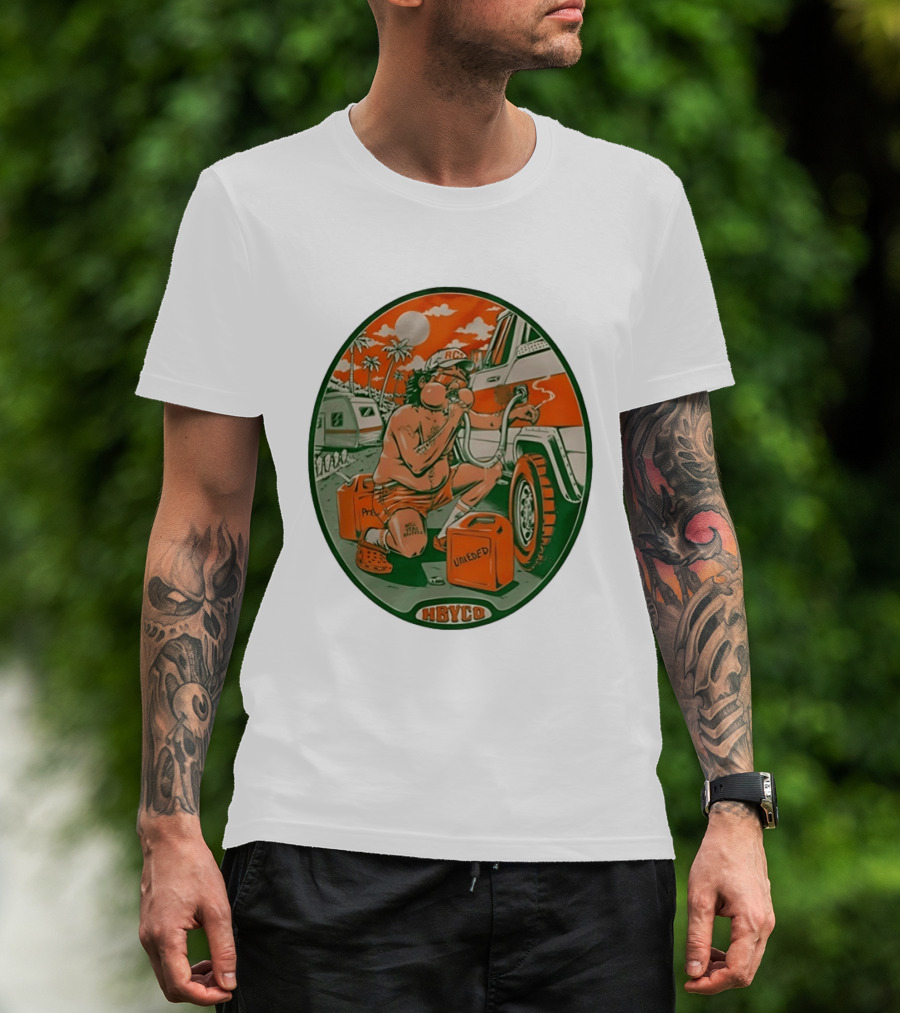 The Red Clay Strays X Soundwaves Creative Hollywood Florida 2026 Ellipse Shape HBYCO Unleaded Palm Trees Moon Retro Camper Scene T-Shirt