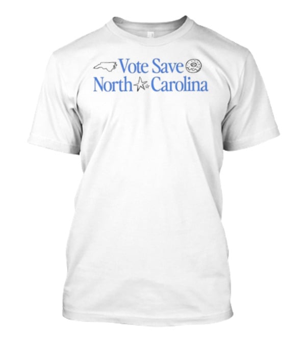 Vote Save North Carolina NC Outline State Map And Star T-Shirt