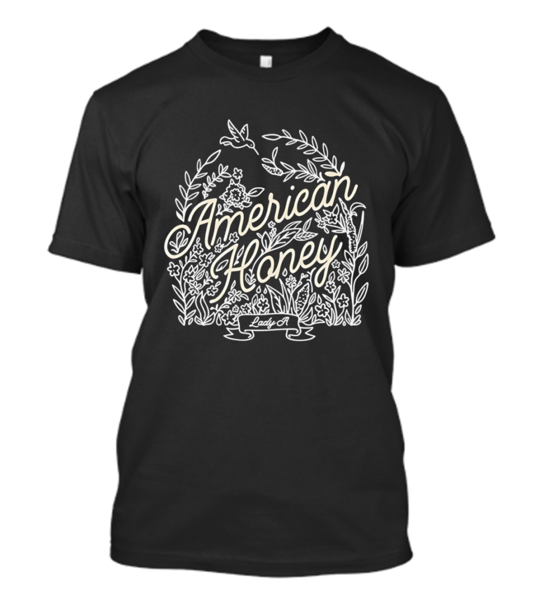 American Honey Lady A Hummingbird Floral Plant T-Shirt