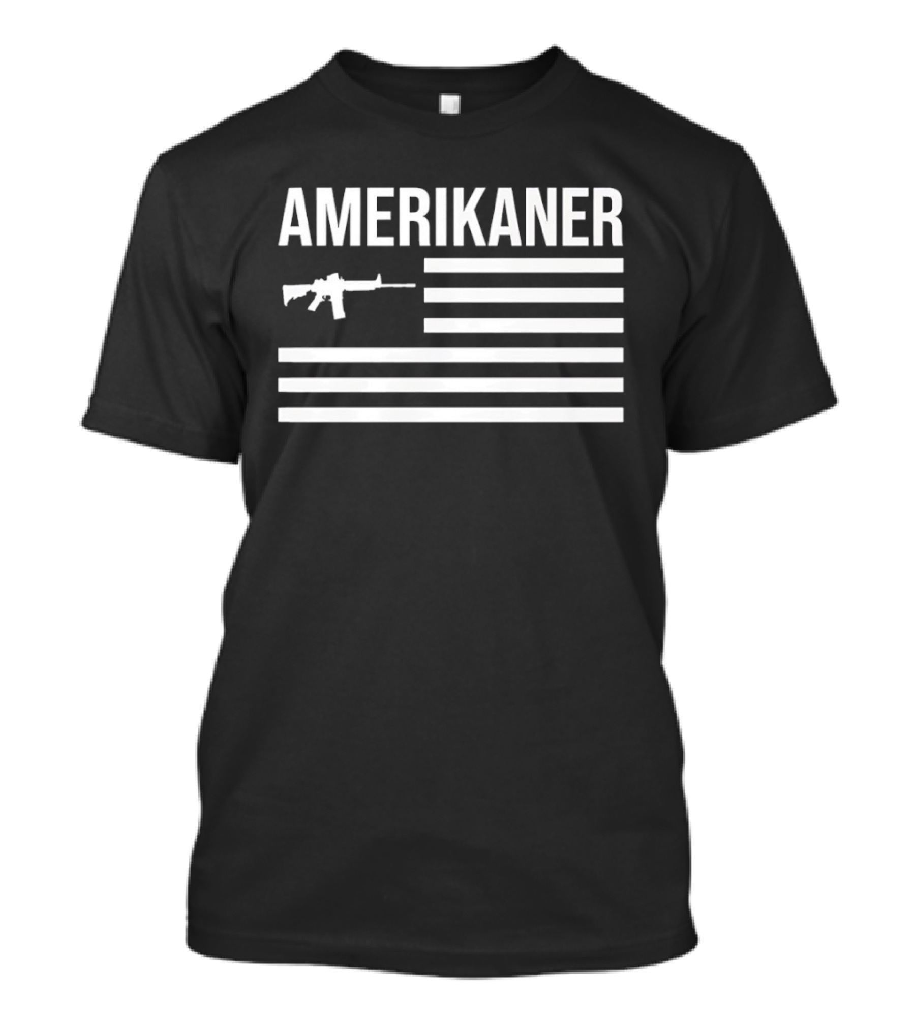 AMERIKANER Gun USA Flag Rifle T-Shirt
