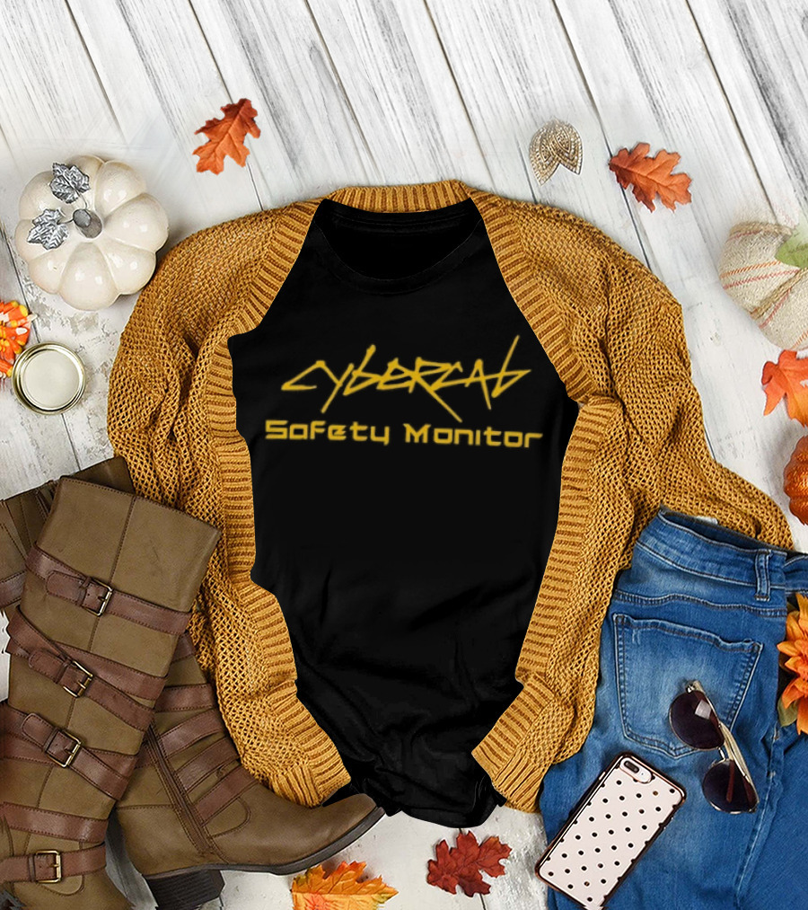 Cybercat Safety Monitor Cyberpunk T-Shirt