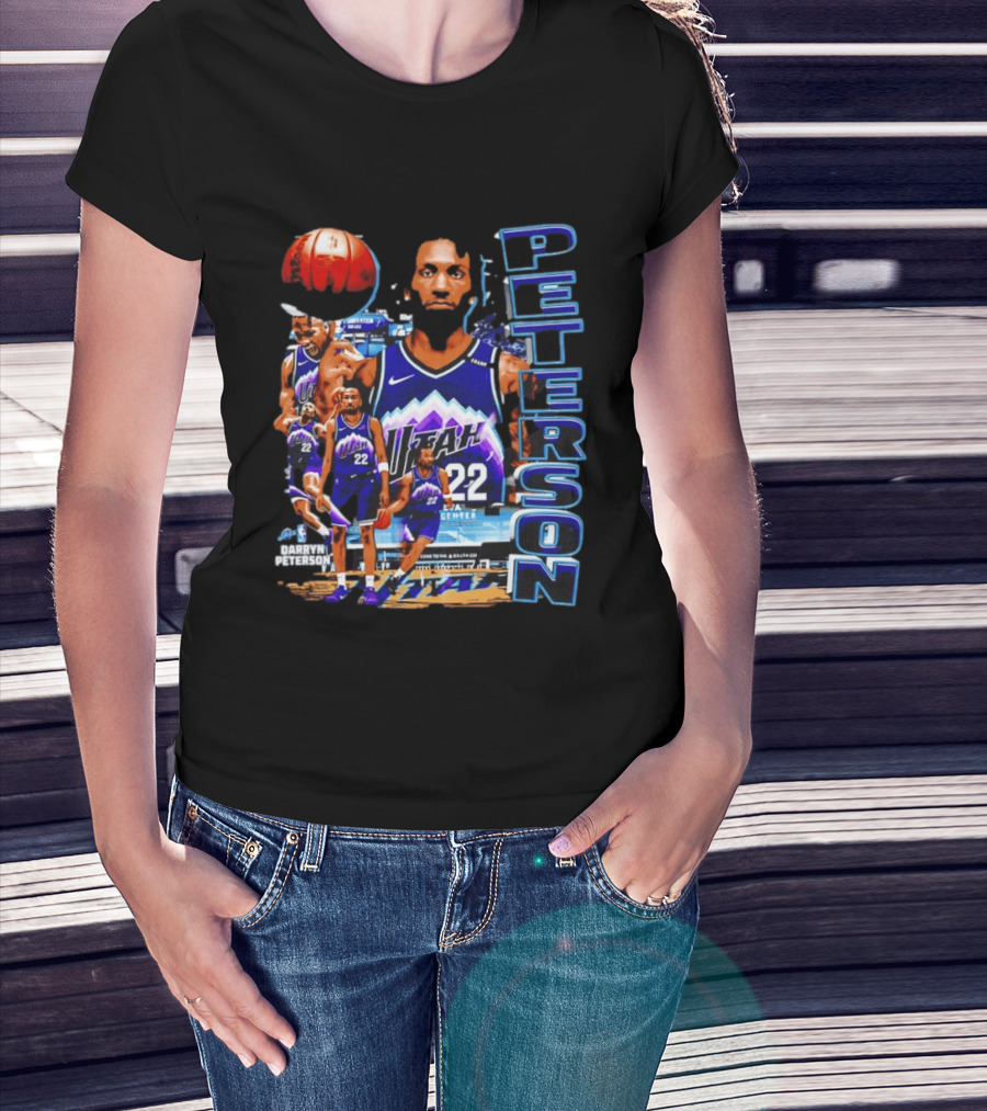 Utah Jazz Darryn Peterson NBA Player Collage Peterson 22 T-Shirt